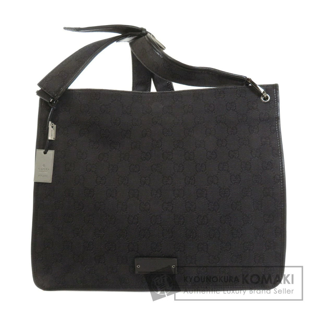 Gucci GG denim shoulder bag iconic black monogram canvas